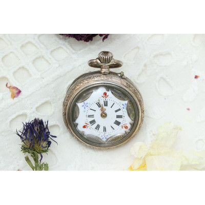 Secesní kapesní hodinky ze stříbra