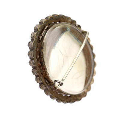 Granátová brož - medailon