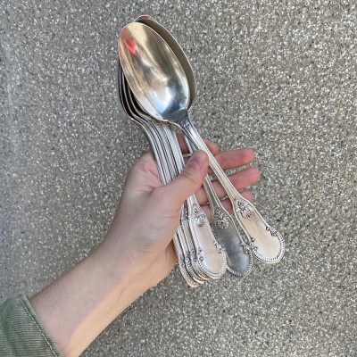 Stříbrné polévkové lžíce - Belgie, Delheid Frères