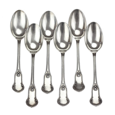 Silver Dessert Spoons – Belgium, Delheid Frères