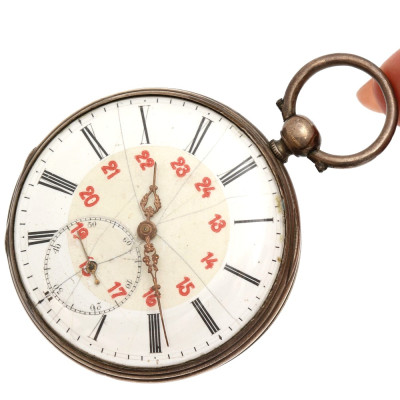 Stříbrné kapesní hodinky na klíč