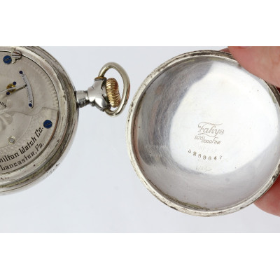 Stříbrné kapesní hodinky - Hamilton Watch Company