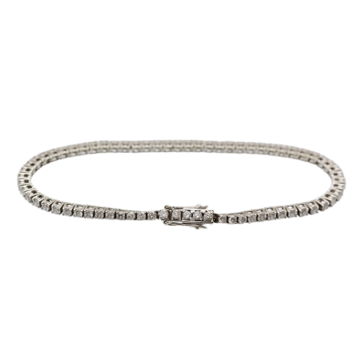 Zlatý tenisový náramek s diamanty 2,45 ct - 16,7 cm