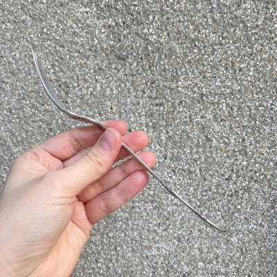 Stříbrná vidlička na ryby - Belgie, Delheid Frères