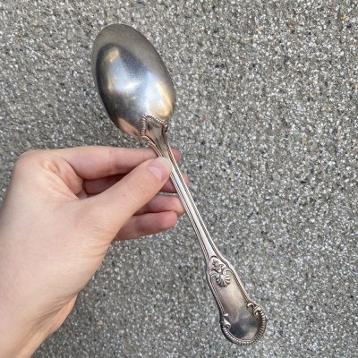 Stříbrná polévková lžíce - Belgie, Delheid Frères