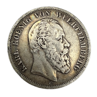 Stříbrná mince - 5 říšských marek Karel I. 1876 F