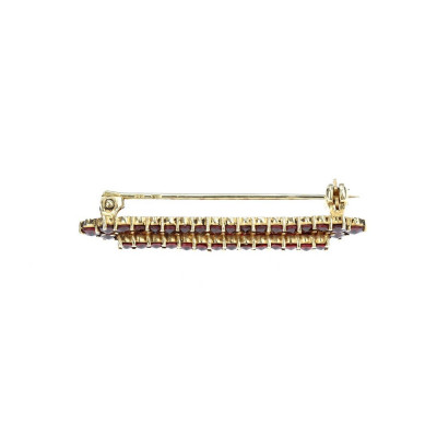 Garnet bar brooch