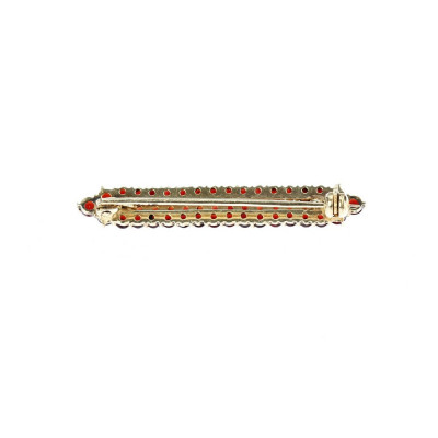 Garnet bar brooch