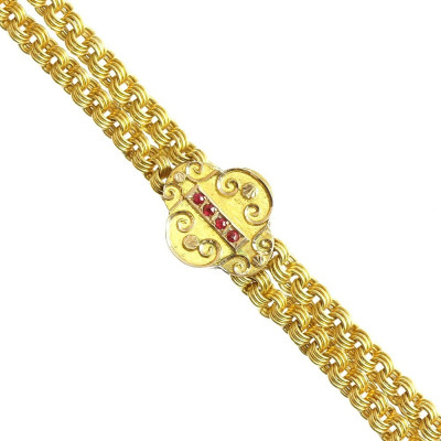 Gold chain with a slider - 148 cm