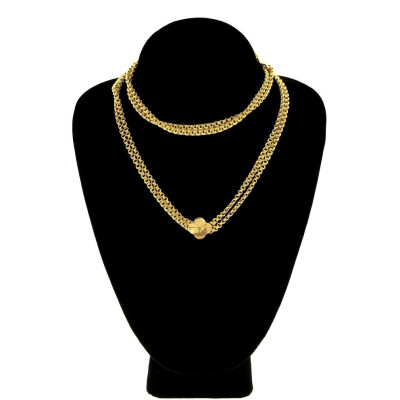 Gold chain with a slider - 148 cm