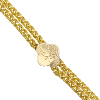 Gold chain with a slider - 148 cm