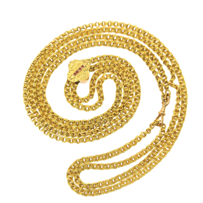Gold chain with a slider - 148 cm