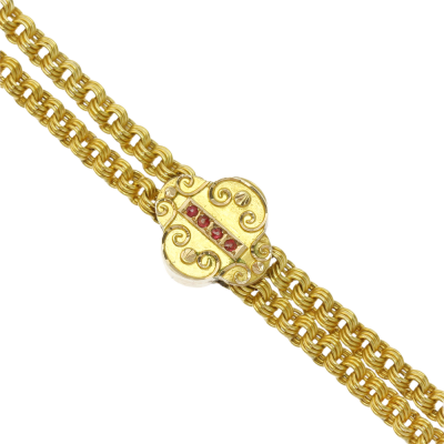 Gold chain with a slider - 148 cm
