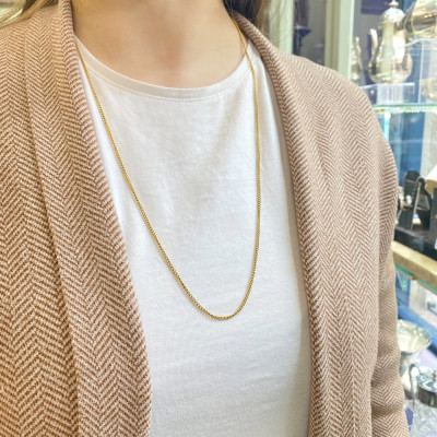 Gold curb chain - 73 cm