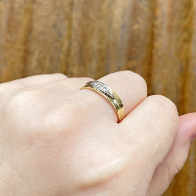 Zlatý prsten s diamanty - Granát Turnov