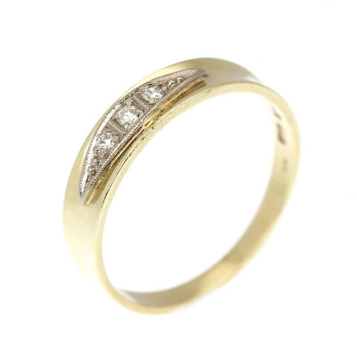 Gold ring with diamonds - Granát Turnov