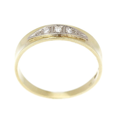 Zlatý prsten s diamanty - Granát Turnov