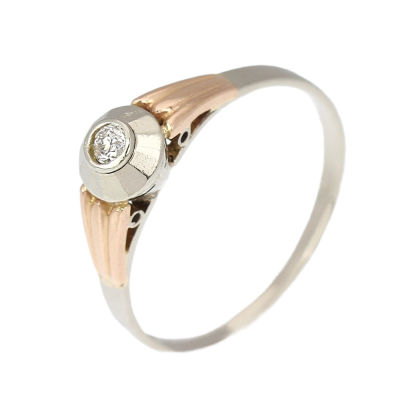 Art deco gold diamond ring - 1940s