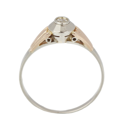 Art deco gold diamond ring - 1940s