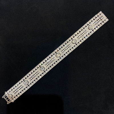 Art deco platinový náramek s diamanty - 16,20 ct