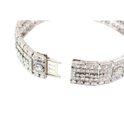 Art deco platinový náramek s diamanty - 16,20 ct