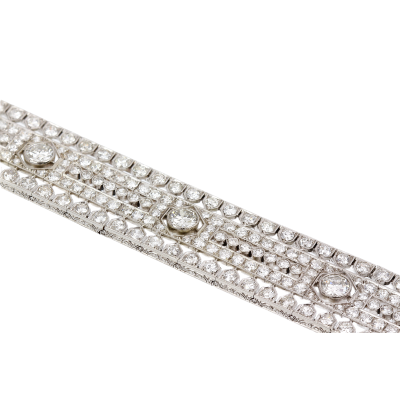 Art deco platinový náramek s diamanty - 16,20 ct