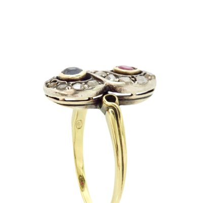 Zlatý prsten s drahými kameny - kolem roku 1930