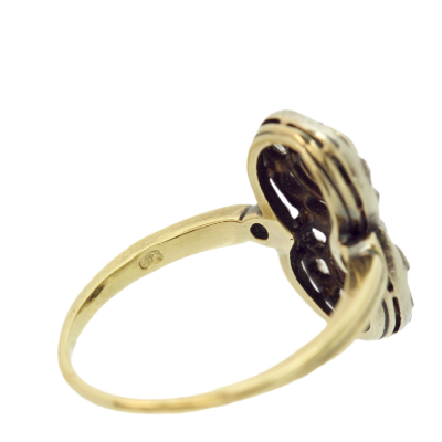 Zlatý prsten s drahými kameny - kolem roku 1930