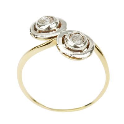 Prvorepublikový prsten s diamantovými routami