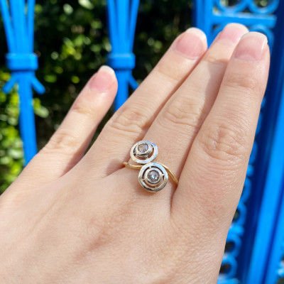 Prvorepublikový prsten s diamantovými routami