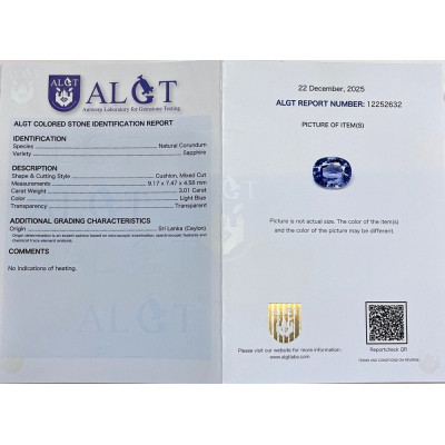 Gold ring with a 3.01ct sapphire and diamonds