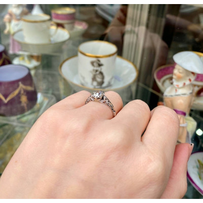 Zlatý prsten s diamantem 0,62 ct