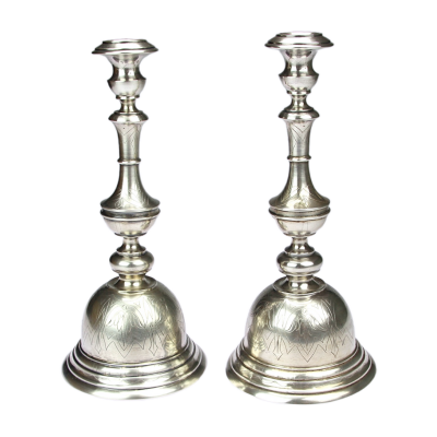 Austro-Hungarian pair of silver candlesticks