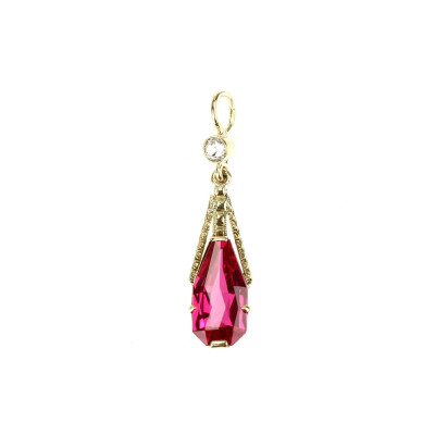 Art deco synthetic ruby pendant