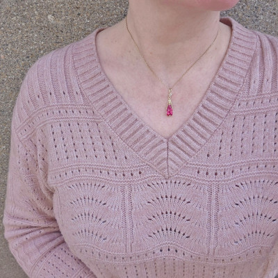 Art deco synthetic ruby pendant