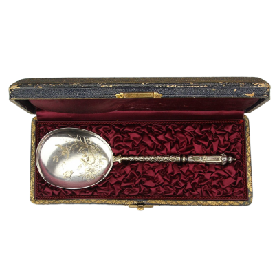 Silver serving spoon - France, Henri Gabert