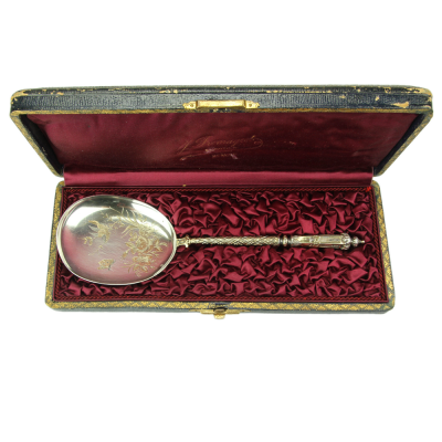 Silver serving spoon - France, Henri Gabert