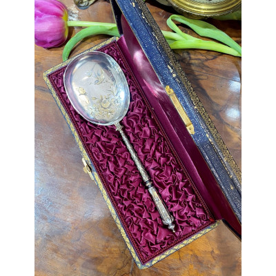 Silver serving spoon - France, Henri Gabert