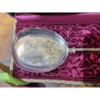 Silver serving spoon - France, Henri Gabert