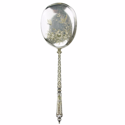 Silver serving spoon - France, Henri Gabert