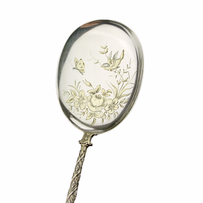 Silver serving spoon - France, Henri Gabert