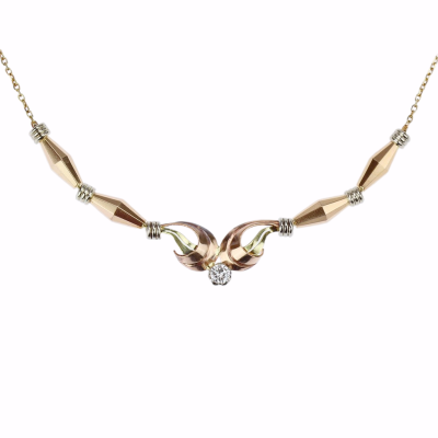 Art Deco solitaire diamond necklace