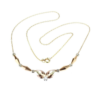 Art deco náhrdelník s briliantem 0,178 ct