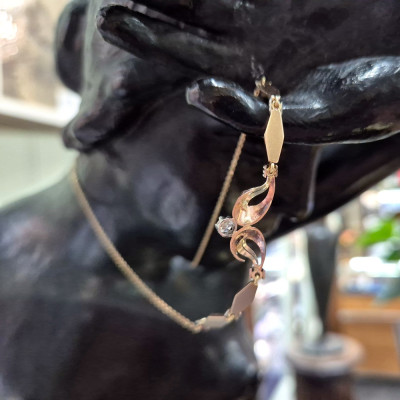 Art deco náhrdelník s briliantem 0,178 ct