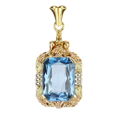 Gold pendant with synthetic spinel – mid-20th century