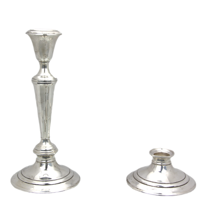 Three-armed silver candlesticks - Gorham