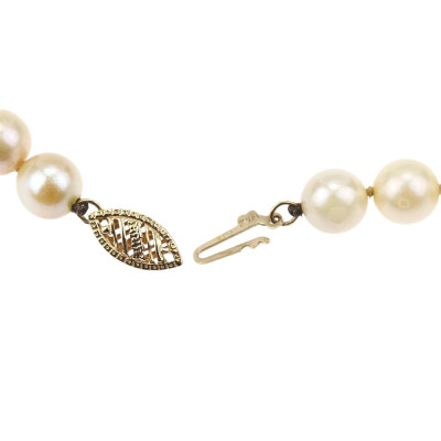 String of pearls with gold clasp - 43 cm