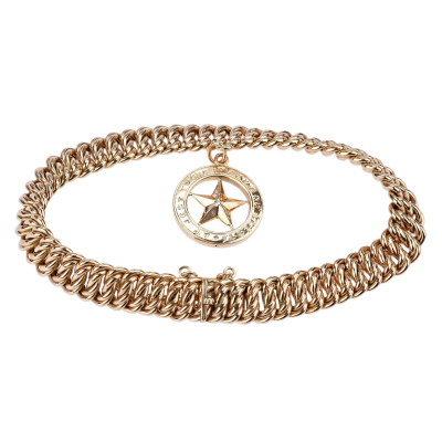 Austro-Hungarian gold bracelet with a lucky star