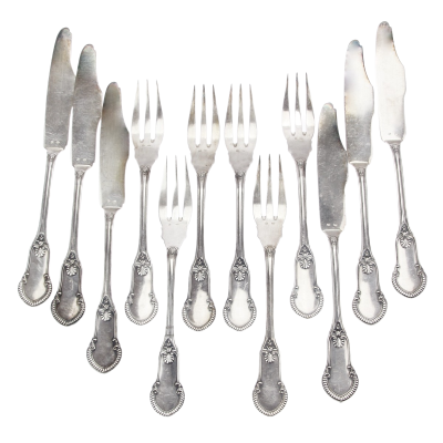 Stříbrné příbory na ryby - Belgie, Delheid Frères