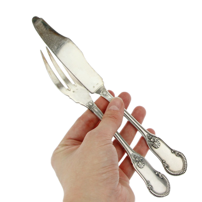 Silver fish cutlery – Belgium, Delheid Frères